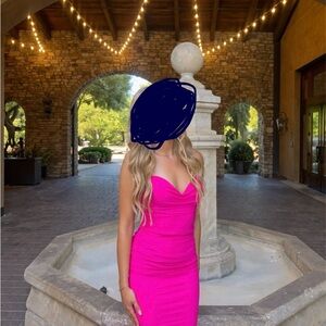 La Femme Hot Pink Prom Dress